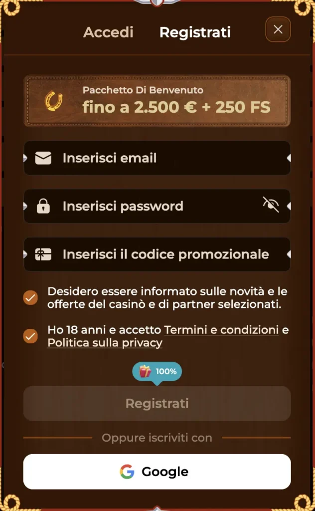 Rodeoslot Registrati
